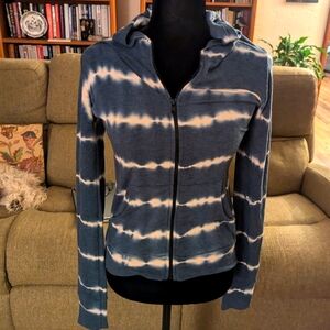 Cute and soft blue hooded zip up sweater